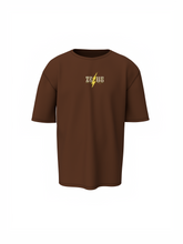 Zeus Graphic Unisex Brown Oversized T-Shirt